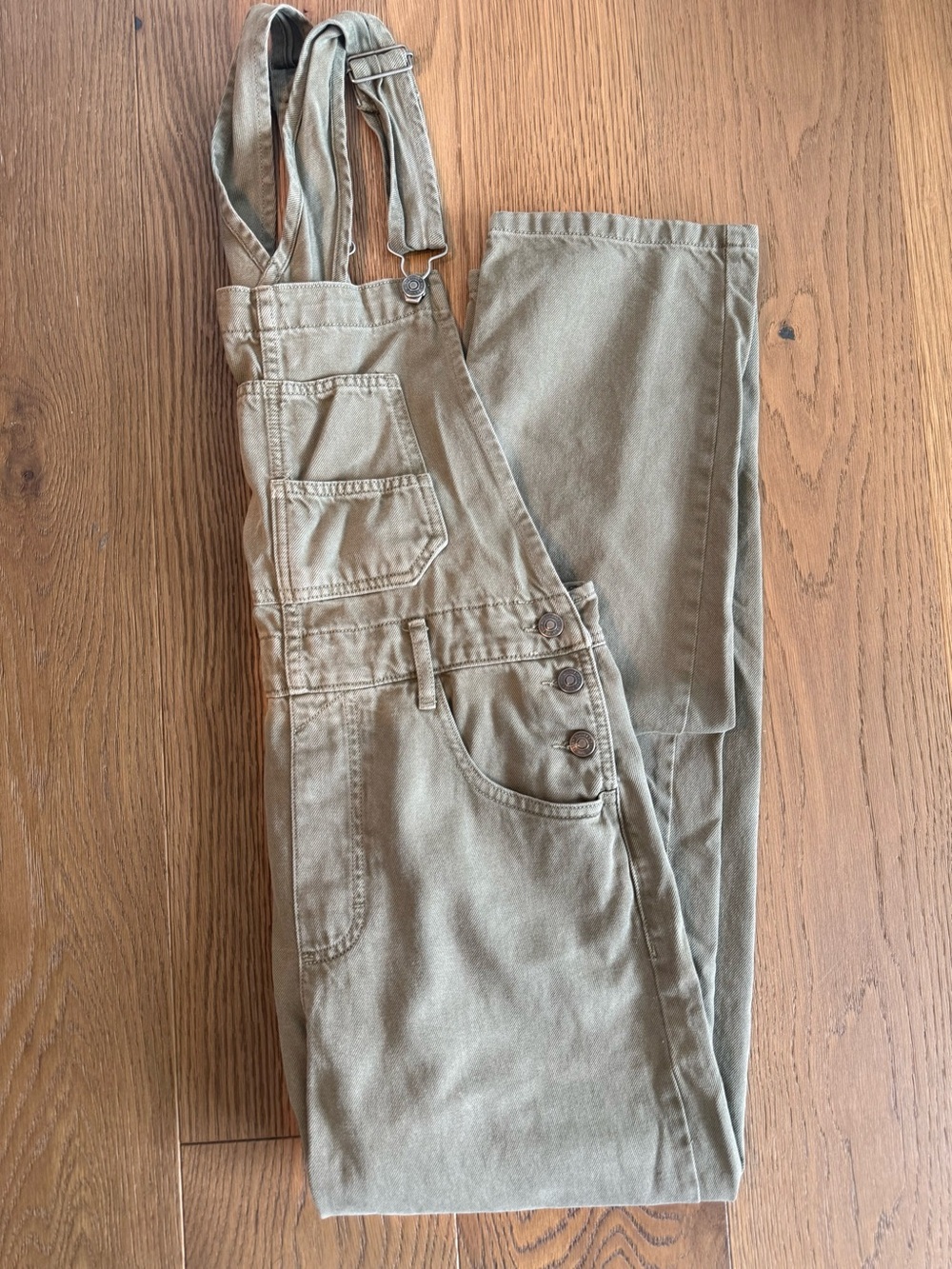 Free People We the Free Olive Green Women's Ziggy Overalls
